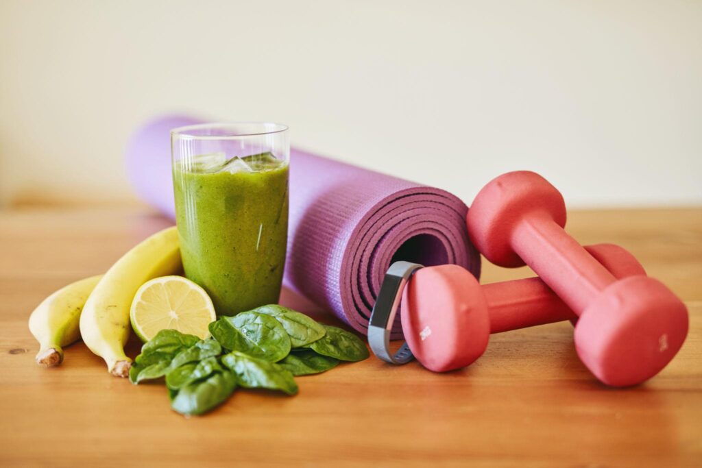 Healthy weight loss smoothie with fresh fruits and vegetables